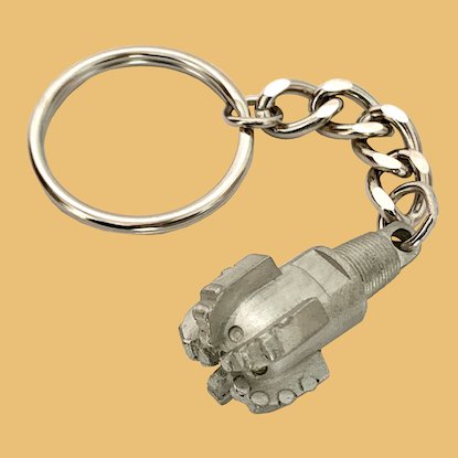 PDC drill bit keychain for oil rig roughnecks