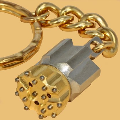 Mining drill bit keychain hand-made wit exacting details