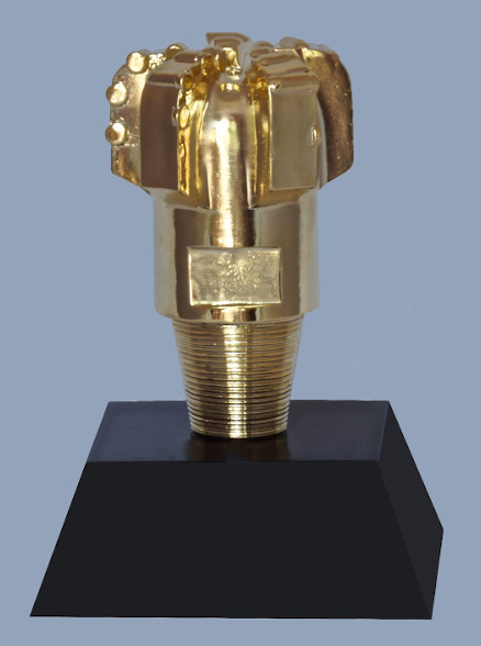Gold plated pdc oilfield drill bit roughneck drillers award gift