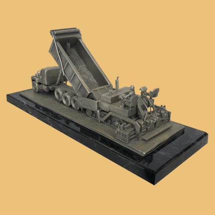 Asphalt road paver machine model award plaque for corporate deal toy gifts