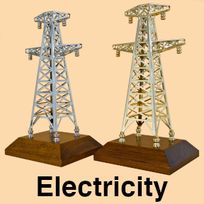 Gifts for electricians electric transmission tower models and awards