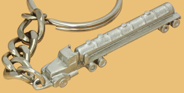 oilfield vacuum semi trailer rig keychain collectible promotional handout