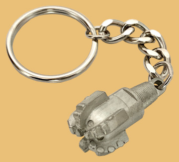 Oil rig shop drill bit keychain roughneck handouts and promotional item for oilfield