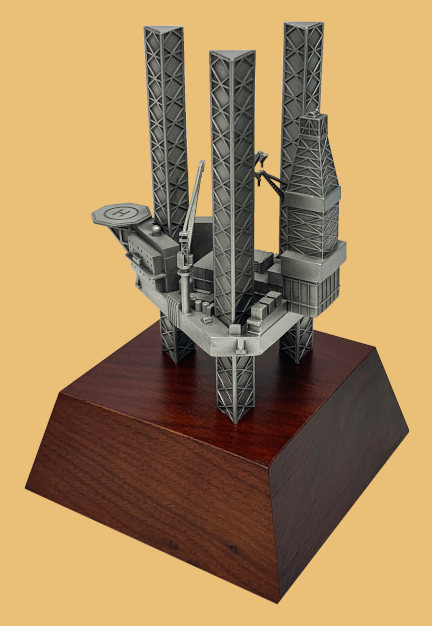 Jack up rig Offshore oil and gas drilling platform model award trophy