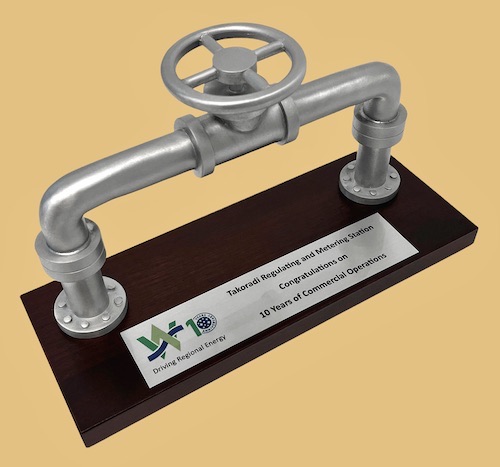Midstream oil and gas pipeline recognition award with personalized engraving