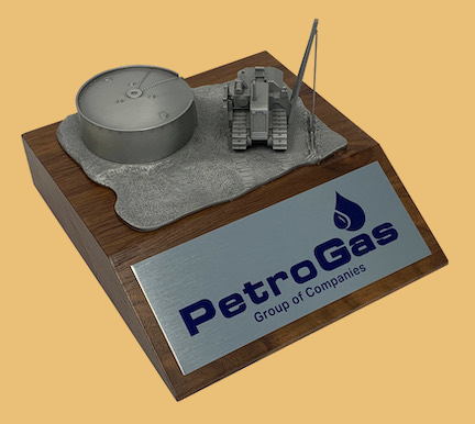 Pipelayer machine award model trophy gifts for pipeline industry