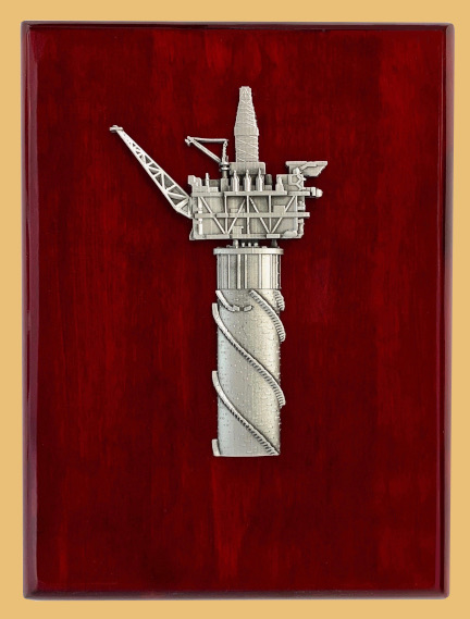 Spar offshore drilling rig trophy wall plaque award gift for Ensco, Seadrill, Transocean and Noble