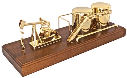 Oilfield oil well pumping unit model gift award gold plated