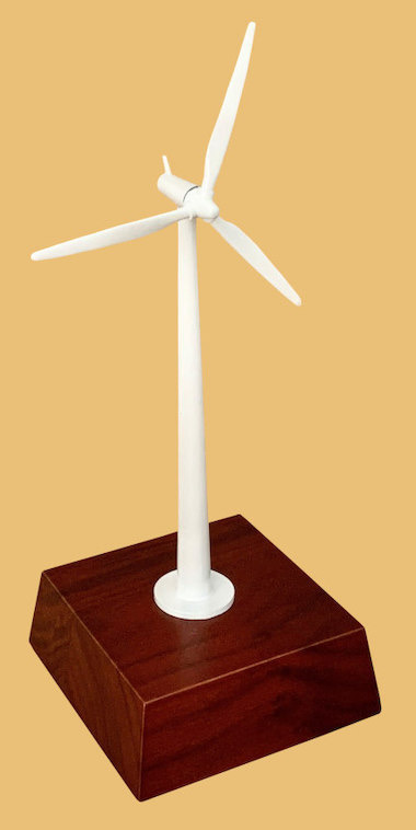 Renewable clean green energy wind turbine model award plaque gift