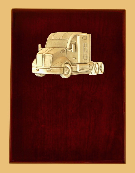 Semi truck driver recognition plaque award semi cab
